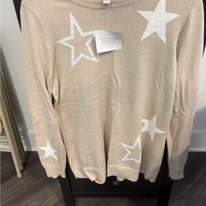 Belle by Kim Gravel Cream Star Sweater